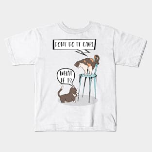 Don't do it carl funny comic doodle cat t-shirt Kids T-Shirt